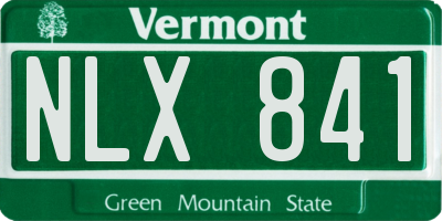 VT license plate NLX841