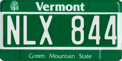 VT license plate NLX844