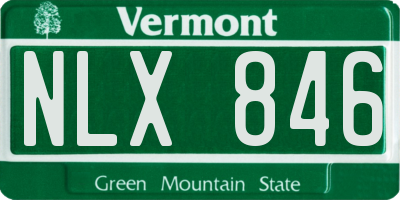 VT license plate NLX846