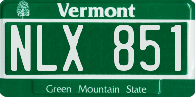 VT license plate NLX851