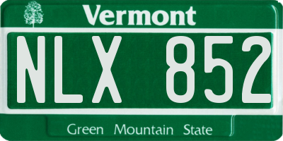 VT license plate NLX852