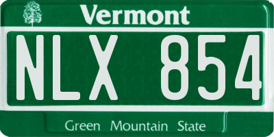 VT license plate NLX854