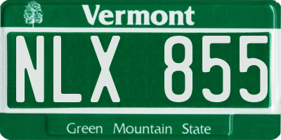 VT license plate NLX855