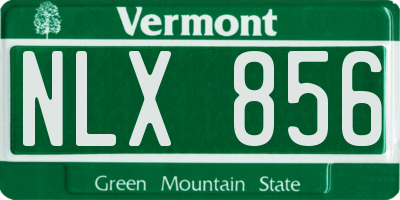 VT license plate NLX856