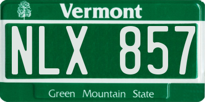 VT license plate NLX857