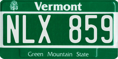 VT license plate NLX859