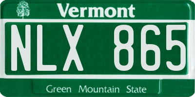 VT license plate NLX865