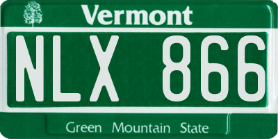 VT license plate NLX866