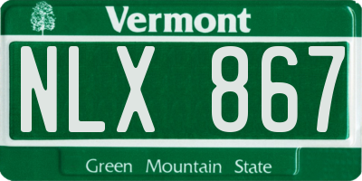 VT license plate NLX867