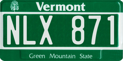 VT license plate NLX871