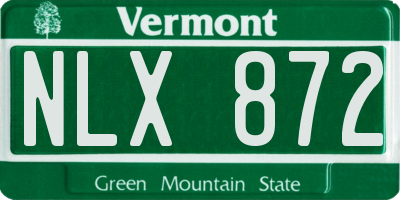 VT license plate NLX872