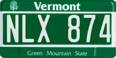 VT license plate NLX874