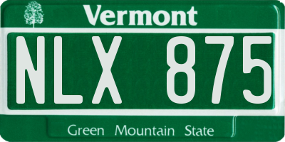VT license plate NLX875