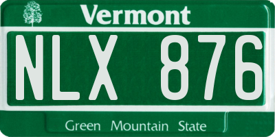 VT license plate NLX876