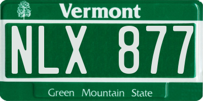 VT license plate NLX877
