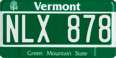 VT license plate NLX878