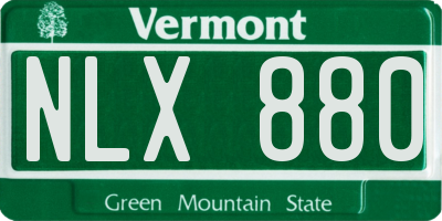 VT license plate NLX880