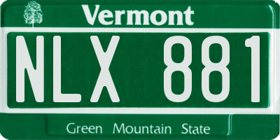 VT license plate NLX881