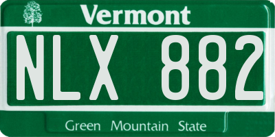 VT license plate NLX882