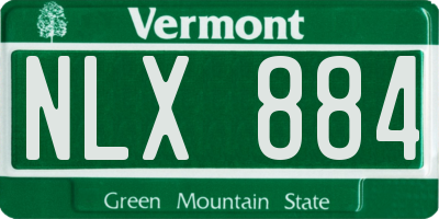 VT license plate NLX884