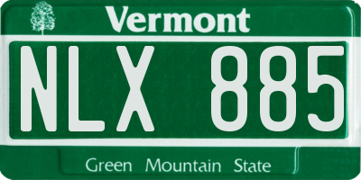 VT license plate NLX885
