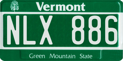 VT license plate NLX886