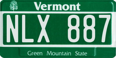 VT license plate NLX887