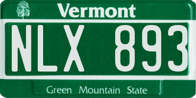 VT license plate NLX893