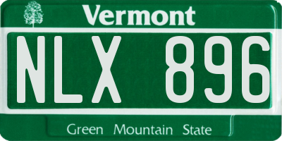 VT license plate NLX896