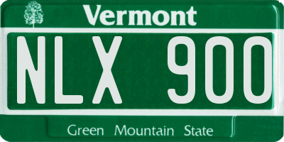 VT license plate NLX900
