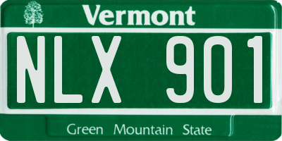 VT license plate NLX901