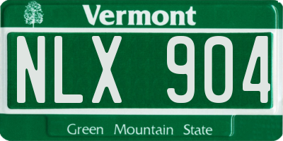 VT license plate NLX904