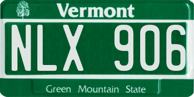 VT license plate NLX906