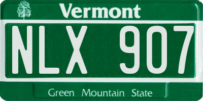 VT license plate NLX907