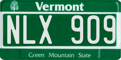 VT license plate NLX909
