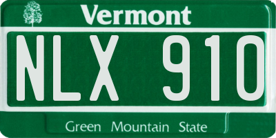 VT license plate NLX910