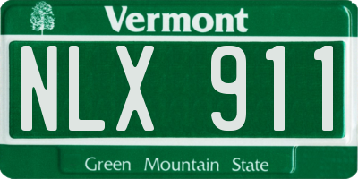 VT license plate NLX911