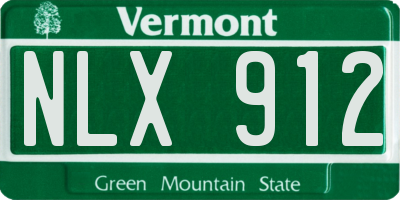 VT license plate NLX912