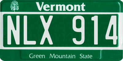 VT license plate NLX914