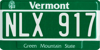 VT license plate NLX917