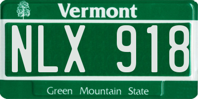 VT license plate NLX918