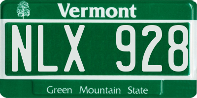 VT license plate NLX928