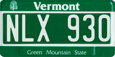 VT license plate NLX930