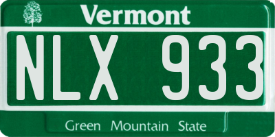 VT license plate NLX933