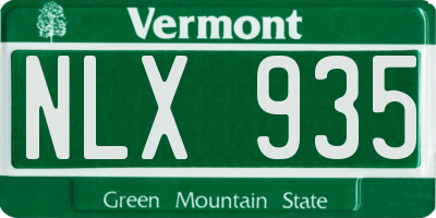 VT license plate NLX935