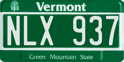 VT license plate NLX937