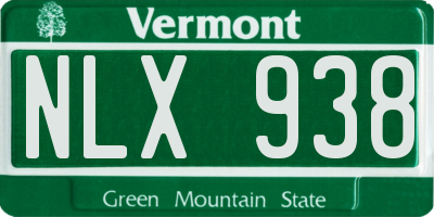 VT license plate NLX938