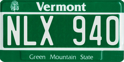VT license plate NLX940