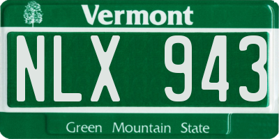 VT license plate NLX943