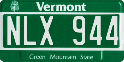 VT license plate NLX944